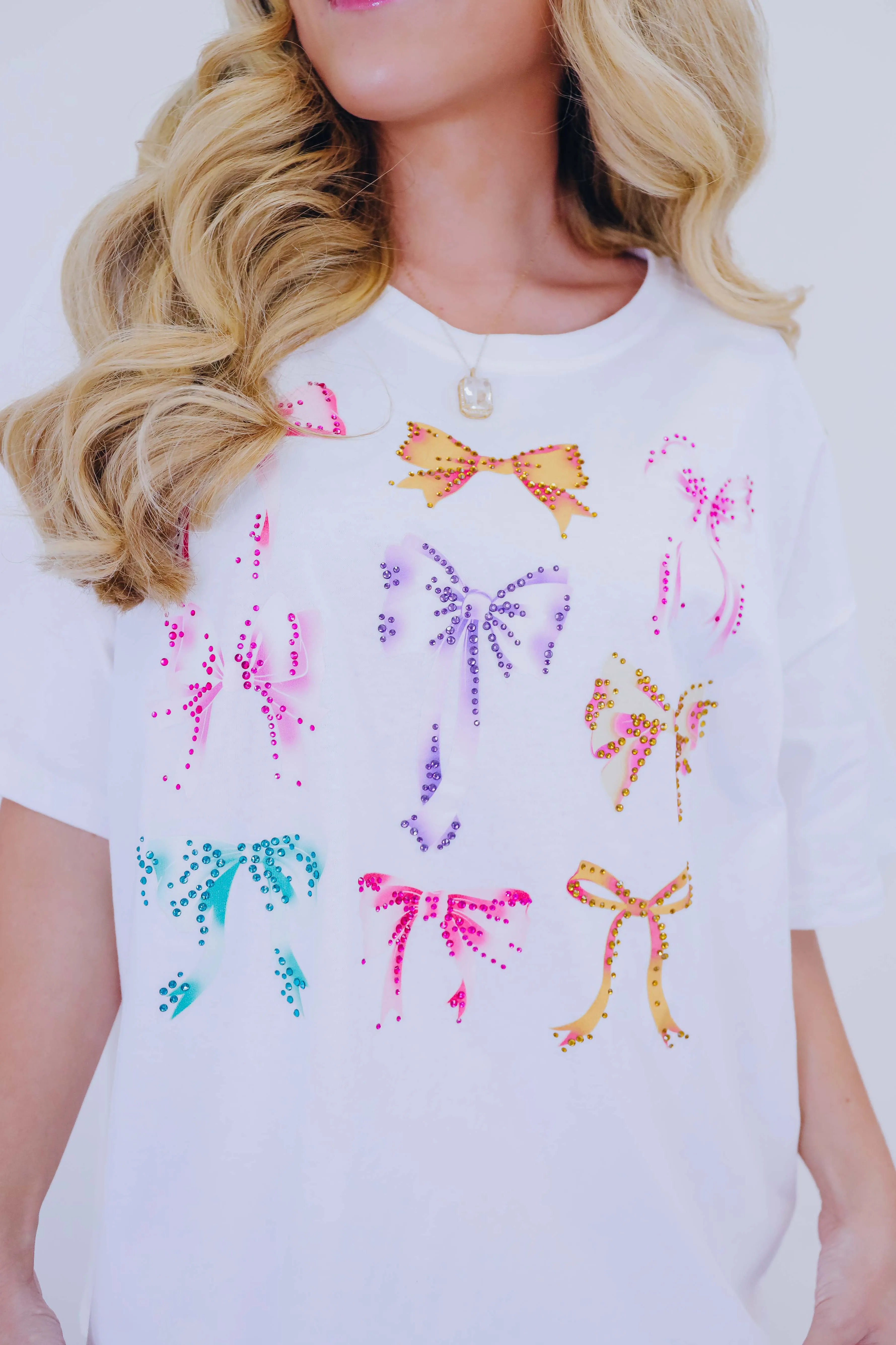 Unhidden Gem Bow Graphic Tee -2 Colors
