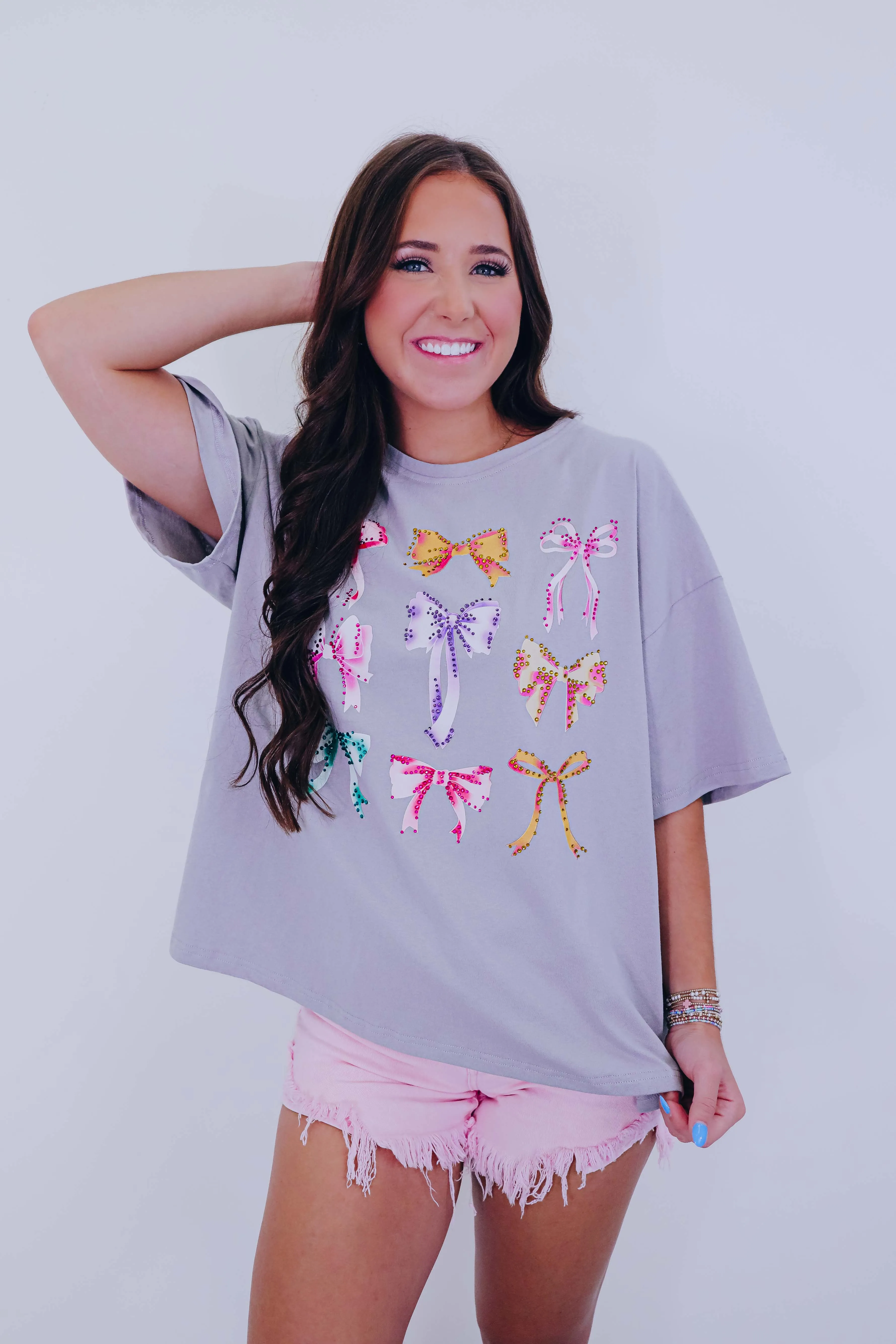 Unhidden Gem Bow Graphic Tee -2 Colors