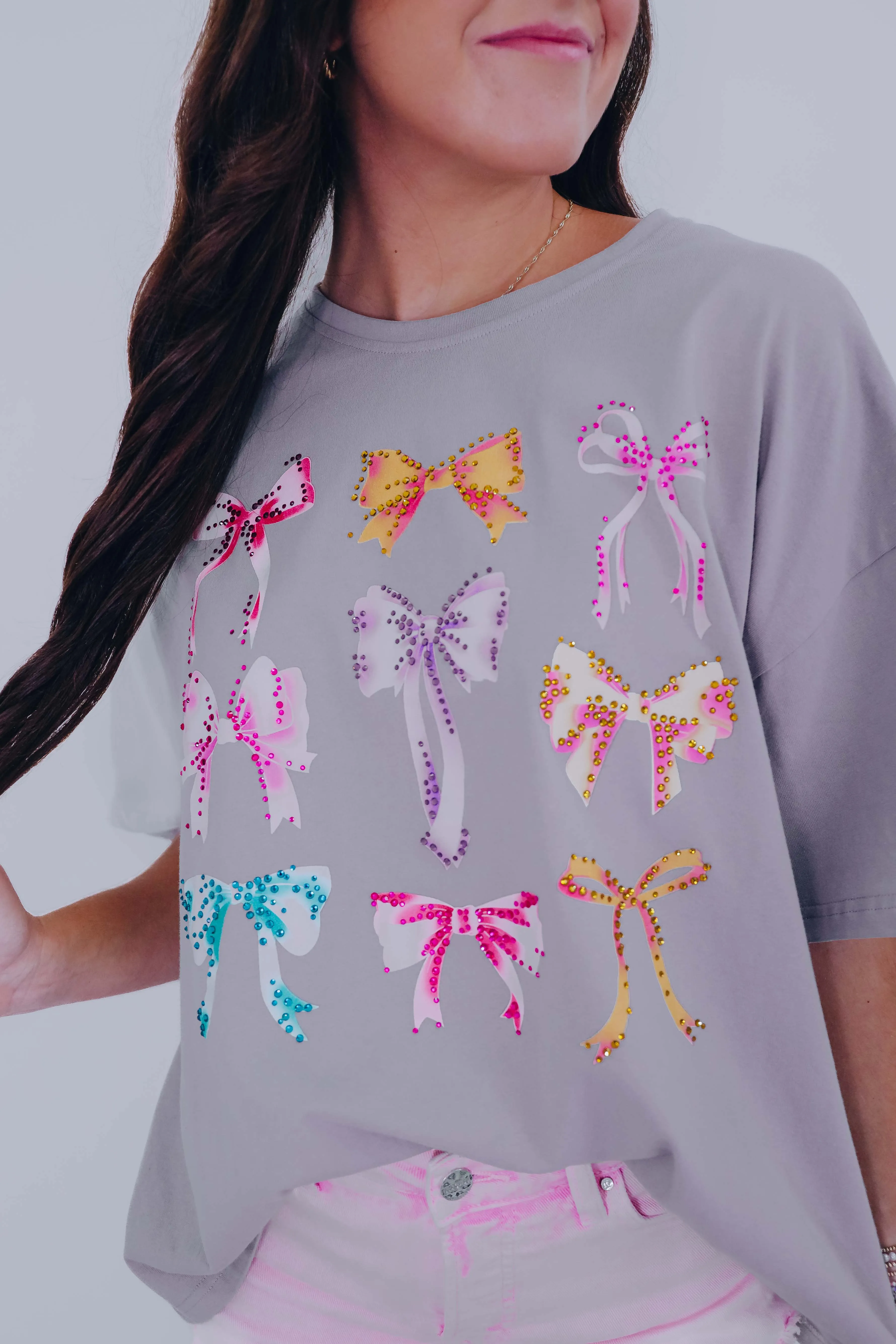 Unhidden Gem Bow Graphic Tee -2 Colors