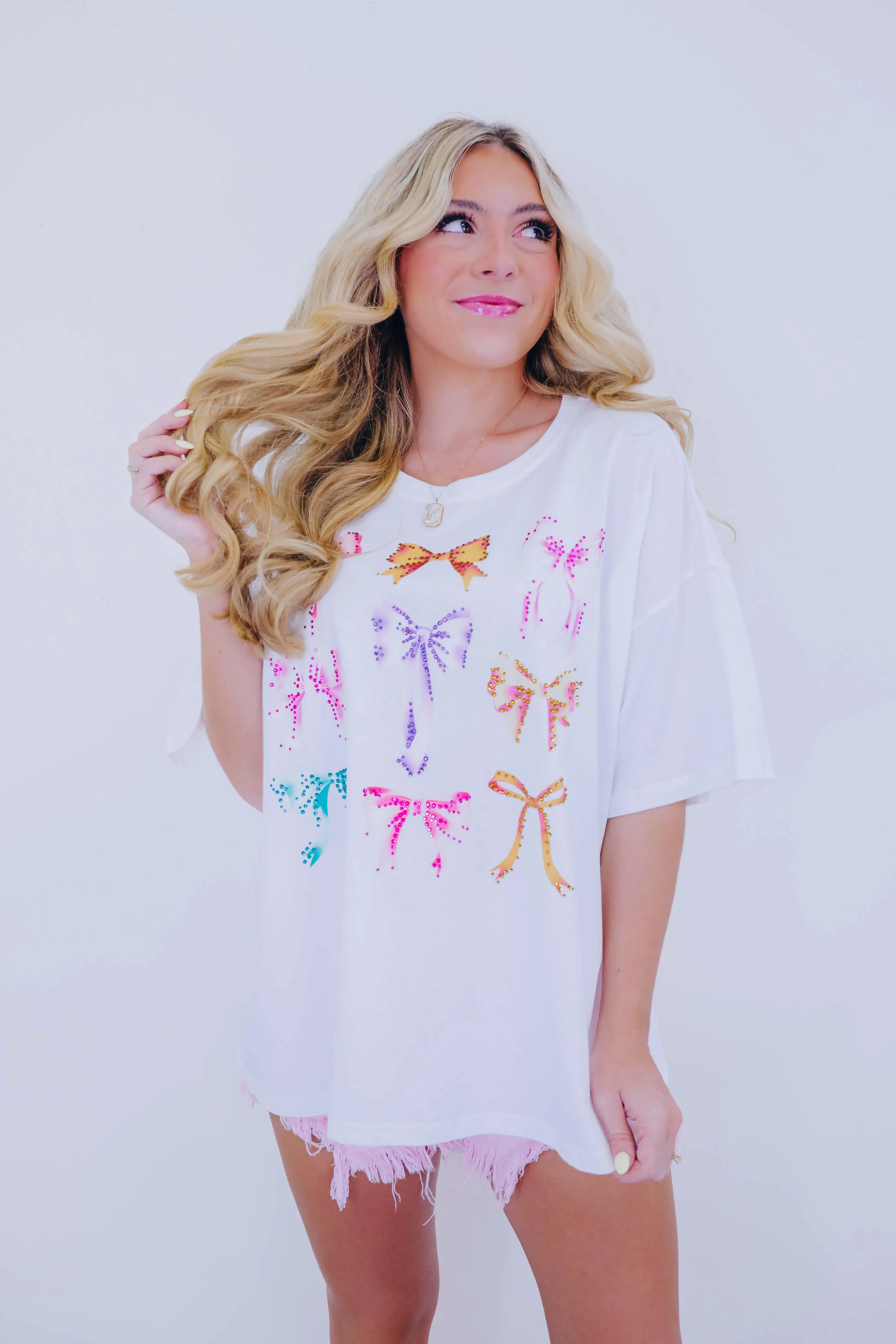 Unhidden Gem Bow Graphic Tee -2 Colors
