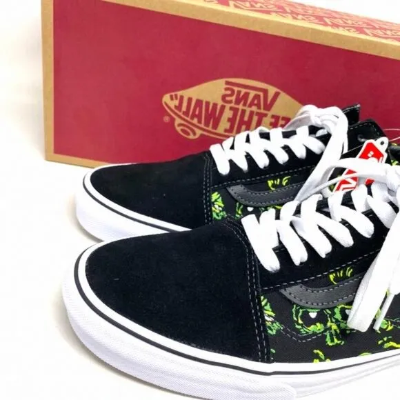VANS Old Skool Low Top Black Green Suede Canvas VN0A4BW2BML Sneakers Size Men’s
