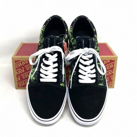 VANS Old Skool Low Top Black Green Suede Canvas VN0A4BW2BML Sneakers Size Men’s
