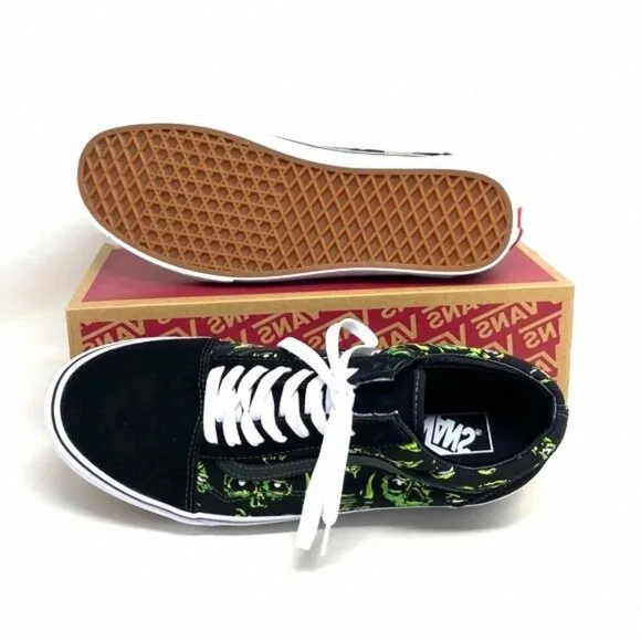 VANS Old Skool Low Top Black Green Suede Canvas VN0A4BW2BML Sneakers Size Men’s