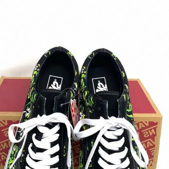 VANS Old Skool Low Top Black Green Suede Canvas VN0A4BW2BML Sneakers Size Men’s