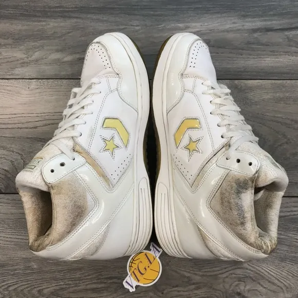 VINTAGE CONVERSE WEAPON ALL WHITE SIZE 12 MENS HIGH TOP MAGIC JOHNSON LARRY BIRD