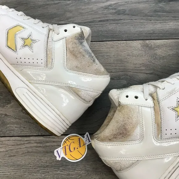 VINTAGE CONVERSE WEAPON ALL WHITE SIZE 12 MENS HIGH TOP MAGIC JOHNSON LARRY BIRD