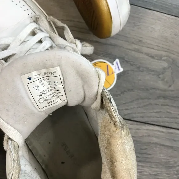 VINTAGE CONVERSE WEAPON ALL WHITE SIZE 12 MENS HIGH TOP MAGIC JOHNSON LARRY BIRD