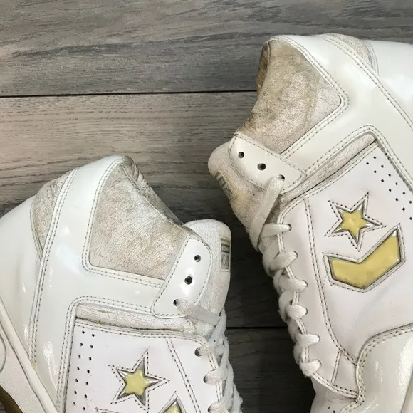 VINTAGE CONVERSE WEAPON ALL WHITE SIZE 12 MENS HIGH TOP MAGIC JOHNSON LARRY BIRD