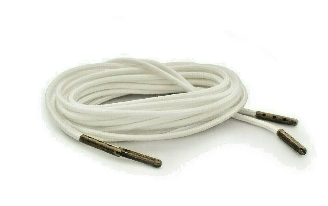 White Boot Laces  3mm Paracord Steel Tip Shoelaces