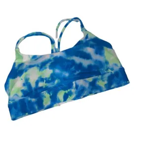Wildfox Sweat Blue and Yellow-Green Tie Dye Sports Bra Strappy - Size M - NWT