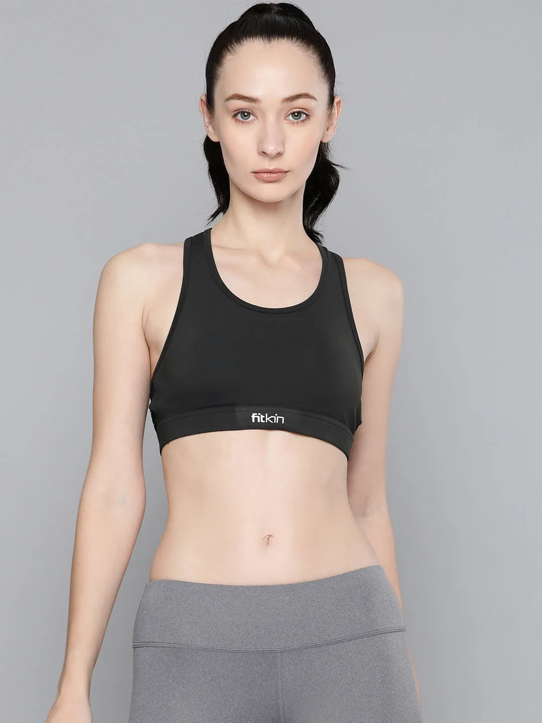 Women's Adjustable Cross Back  Black Sports Bra