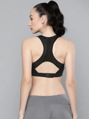 Women's Adjustable Cross Back  Black Sports Bra